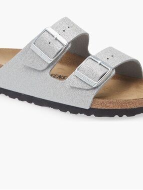 Birkenstock Silver Glitter Two-Strap Sandals